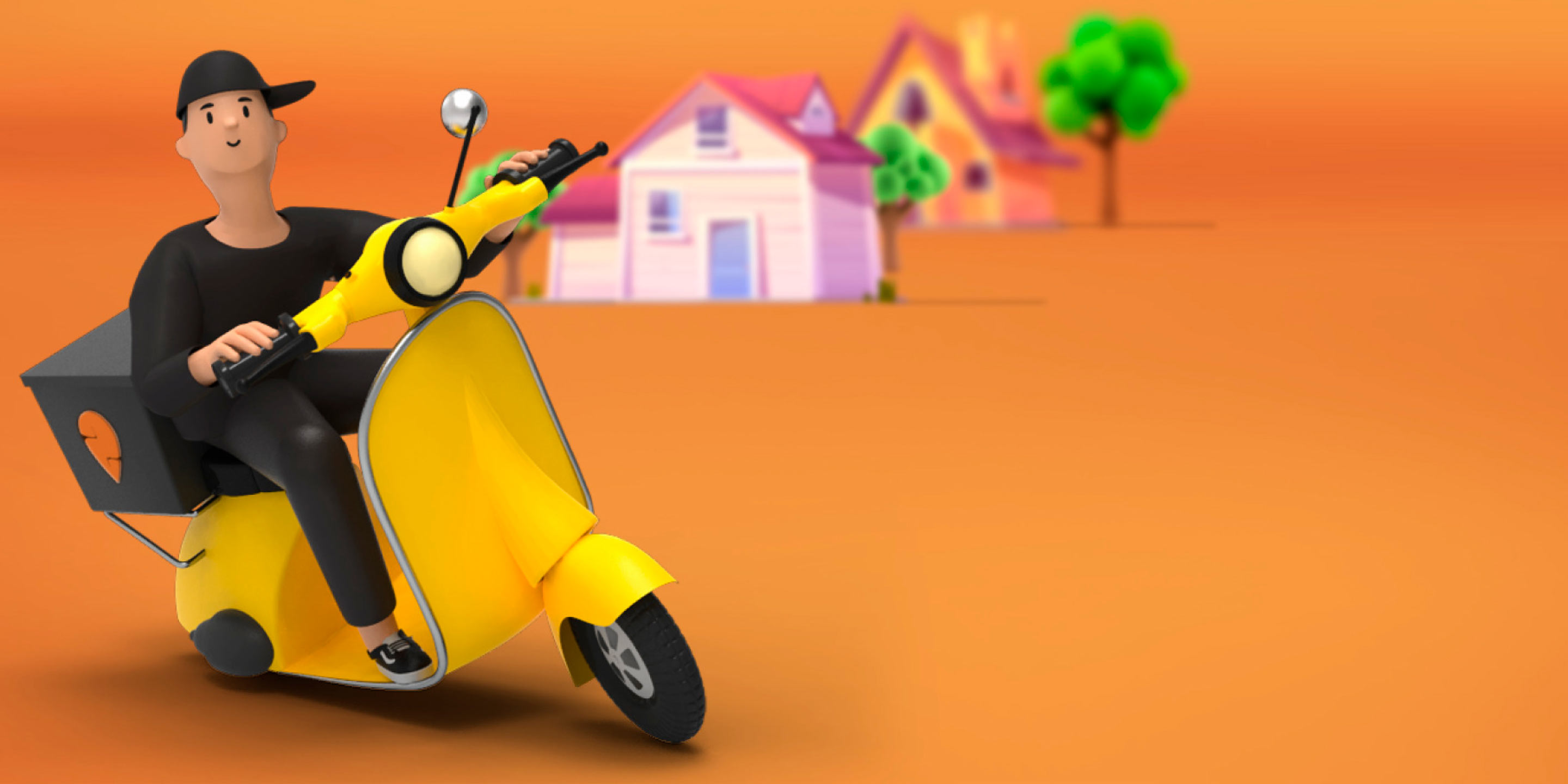 Рекламное изображение Swiggy: человек на скутере